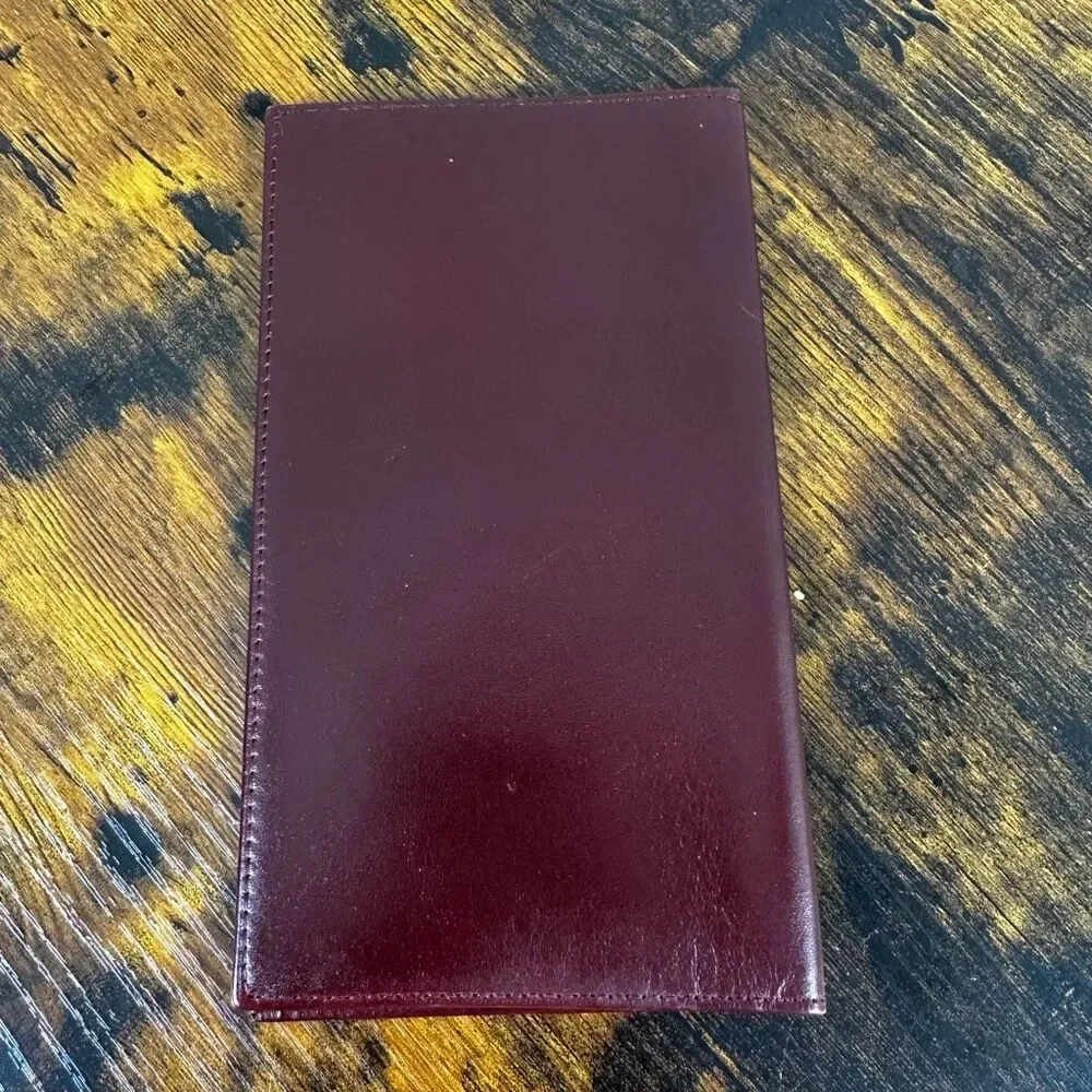 Cartier Vintage Bordeaux Leather‎ Long Bifold Vertical Wallet